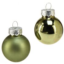 Artikel Mini kerstboomballen glas groen mix Ø2,5cm 22 st