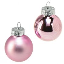 Artikel Mini kerstboomballen glas lichtpaars Ø2,5cm 22 st