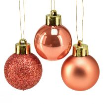 Artikel Mini kerstboomballen oranje breukvast Ø3cm 14st