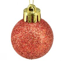Artikel Mini kerstboomballen oranje breukvast Ø3cm 14st