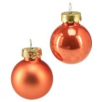 Artikel Mini kerstballen glas oranje pompoen Ø2,5cm 22 st