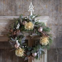 Artikel Speldenkussen kunstbloemen exotische Protea Leucospermum crème 73cm 3st