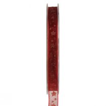 Artikel Organzalint rood met fonkelende sterren – Kerstlint 10mm 20m