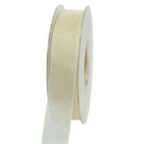 Artikel Organza lint met zelfkant 2.5cm 50m creme