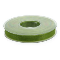 Artikel Organza lint groen cadeaulint geweven rand olijfgroen 15mm 50m