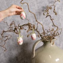 Artikel Paaseiversiering, tulpmotief met lint om op te hangen en lenteversiering, 6 cm, 12 stuks