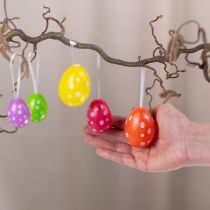 Artikel Paaseieren om op te hangen, diverse kleuren, 6 cm, 12 stuks