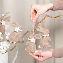 Artikel Hangende paashaasdecoratie, ideaal decoratief accessoire voor raamdecoratie, 14 cm, 8 stuks