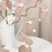 Artikel Hangende paashaasdecoratie, ideaal decoratief accessoire voor raamdecoratie, 14 cm, 8 stuks