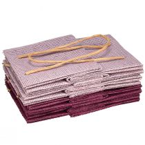 Artikel Papieren cadeauzakjes met hengsels bordeaux roze 12x12cm 8 st