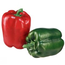 Artikel Paprikadecoratie rood groen kunstnet Ø8cm H11,5cm 4 stuks