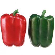 Artikel Paprikadecoratie rood groen kunstnet Ø8cm H11,5cm 4 stuks