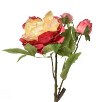 Artikel Pioenrozen Zijden Bloemen Kunstbloemen Roze Geel 68cm