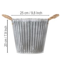 Artikel Bloempot, decoratieve pot met handvatten, metalen plantenpot Ø25,5 cm