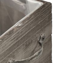 Artikel Plantenbakken in ladelook - grijsbruin, verschillende maten - veelzijdige en decoratieve opberger - set van 2