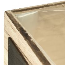 Artikel Rustieke houten kisten met krijtbordoppervlakken - Naturel en zwart, verschillende maten - Veelzijdige organisatorische oplossing - Set van 3
