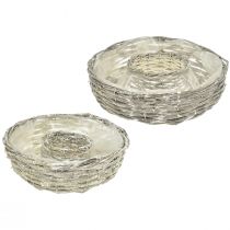 Artikel Plantenschaal wilgen plantenring naturel wit Ø25/30cm set van 2