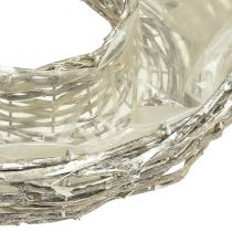 Artikel Wilgenplanter, wit, natuurlijke uitstraling, decoratieve ring voor creatieve tuininrichting, Ø35/30cm, set van 2, veelzijdig