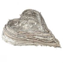 Artikel Plantenhart plantenschaal rotan hart wit naturel 28x34cm