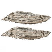 Artikel Plantenschaal golf rotan naturel wit 40x14x6cm 2st