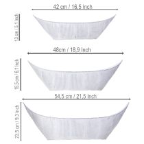 Artikel Bloempot, bootvormig, metaal, wit/zilver, 54,5/48/42 cm, set van 3