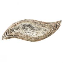 Artikel Plantenbootplant golf rotan naturel wit 45x16cm