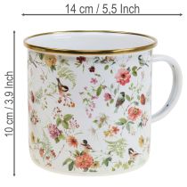 Artikel Emaille plantenpotje voor bloemen, Ø11cm