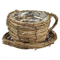 Artikel Plantenbeker met bord plantenpot wijnstok naturel Ø19cm H9cm