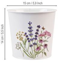 Artikel Bloempot, plantenbak van metaal, plantenbak Ø15cm H14cm