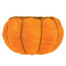 Artikel Bloempot pompoendecoratie oranje/geelgroen sisal Ø21cm H12cm