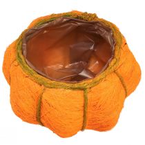 Artikel Bloempot pompoendecoratie oranje/geelgroen sisal Ø21cm H12cm
