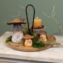 Artikel Vrolijke paddestoelfiguren met gezichtjes - diverse bruintinten, 6,5 cm - grappige decoratie voor tuin en huis - 3 stuks