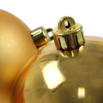 Kerstballen kunststof goud 8cm 6st