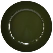Artikel Elegant donkergroen kunststof bord 28 cm 4st