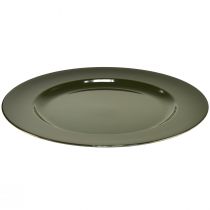 Artikel Elegant donkergroen kunststof bord 28 cm 4st