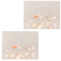Artikel Vilten placemats met bloemenmotief – stijlvolle placemats voor natuurlijke tafeldecoratie 45x35cm 2 stuks