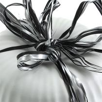 Raffia lint bicolor zwart-zilver 200m
