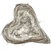 Artikel Rotan Hart Plant Hart Decoratie Rotan Wijnstokken Wit 20x24cm