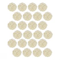 Artikel Tafeldecoratie van gebleekte rotanballen, crèmekleurig rotan, Ø5 cm, 24 stuks
