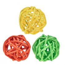 Rotan bal oranje geel groen rotan bal Ø3cm 30 st