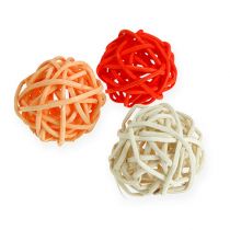 Rotan bol oranje, abrikoos, gebleekt 72 st