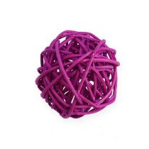 Rotan bal lila, paars, gebleekt Ø4.5cm 30p