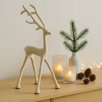 Artikel Rendier decoratie hert figuur metaal grijs klei optiek H27.5cm