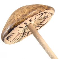 Artikel Rustieke keramische paddenstoelen op stokje - sfeervolle herfstdecoratie 4cm 6 st