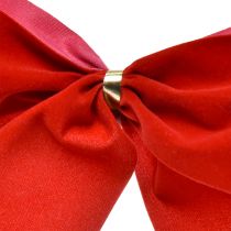 Artikel Fluwelen strik rood 5,5cm breed Kerststrik geschikt voor buitengebruik 18×18cm 2st