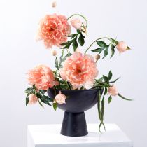 Artikel Schaal met voet metalen trofee schaal antraciet Ø26cm H21cm