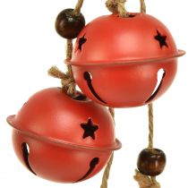 Artikel Bellenhanger kerstklokken rood 28cm set van 2
