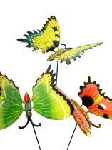 Artikel Vlinders op de stok 17cm verschillende kleuren