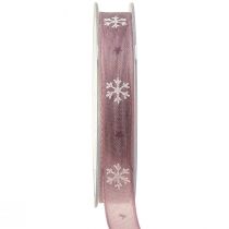 Artikel Sierlint sneeuwvlokken sierlint roze B15mm L15m