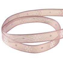 Artikel Sierlint sneeuwvlokken sierlint roze B15mm L15m